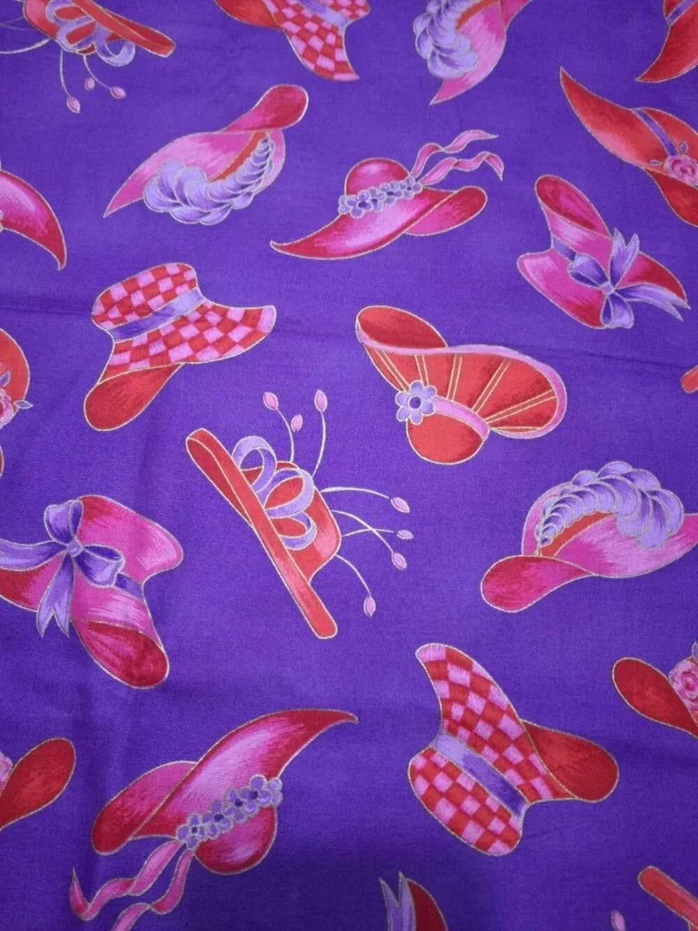 Marcus Brothers Dianna Marcum Red Hat Society Flowers Bows - Purple- 3 yard x 44